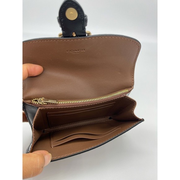 Coach C6897 Kleo Wallet In Blocked Signature Canvas Khaki Brown NWT Org $228 - Picture 4 of 10